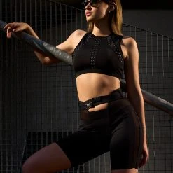 Hamade Activewear Buckle Cycling Shorts - Black All Pole Wear