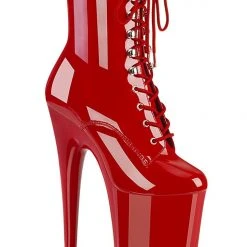 Shoes Pleaser USA Infinity-1020 9inch Pleaser Boots - Patent Red