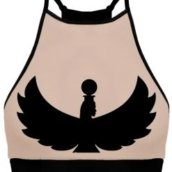 All Pole Wear Creatures Of XIX I S I S Halter Top - Black With Sand Mesh