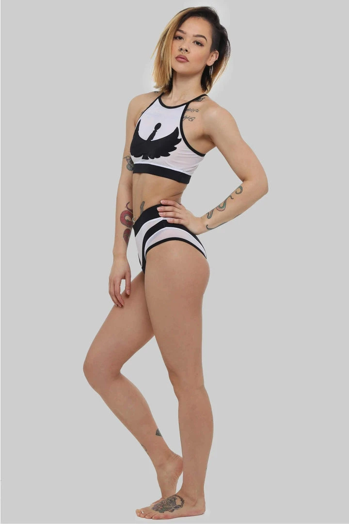 Best Sale ✔️ Creatures Of XIX I S I S High Waisted Bottoms - Black With White Mesh ⭐ 2 Creatures Of XIX I S I S High Waisted Bottoms - Black With White Mesh