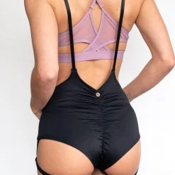 Most Loved Lunalae Zena Garter Overall Sling Bottoms - Black