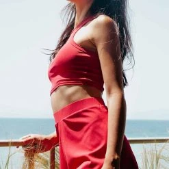 Paradise Chick Miami Loose Shorts - Ribbed Strawberry