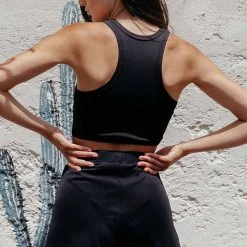 Paradise Chick Miami Loose Shorts - Ribbed Black