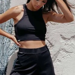 Paradise Chick Miami Loose Shorts - Ribbed Black