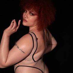 Rolling Vertigo Bodysuit - Beige/Black