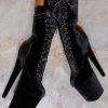 Back In Stock Hella Heels BabyDoll Velvet 8inch Boots - Russian Roulette