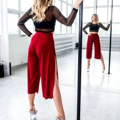 Outlet 🥰 Back In Stock REV ACTIV Sensual Flow Pants (with Leg Slit) - Wine 😀 10 Back In Stock REV ACTIV Sensual Flow Pants (with Leg Slit) - Wine