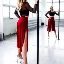 Outlet 🥰 Back In Stock REV ACTIV Sensual Flow Pants (with Leg Slit) - Wine 😀 11 Back In Stock REV ACTIV Sensual Flow Pants (with Leg Slit) - Wine