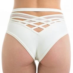 Poledancerka X High Leg Shorts - Ivory White All Pole Wear