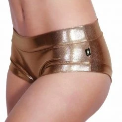 Cleo The Hurricane Hot Pants - Metallic Rose Gold All Pole Wear