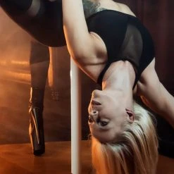 Dragonfly Victoria Sports Bra - Black Mesh All Pole Wear