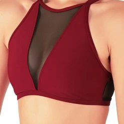 Tops Dragonfly Victoria Sports Bra - Burgundy Mesh