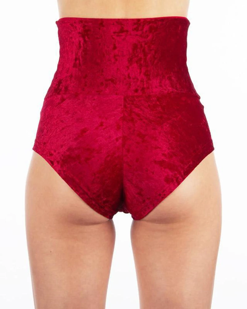 New 🥰 Dragonfly Betty High-Waisted Shorts - Velvet Red All Pole Wear 🔔 2 Dragonfly Betty High-Waisted Shorts - Velvet Red All Pole Wear