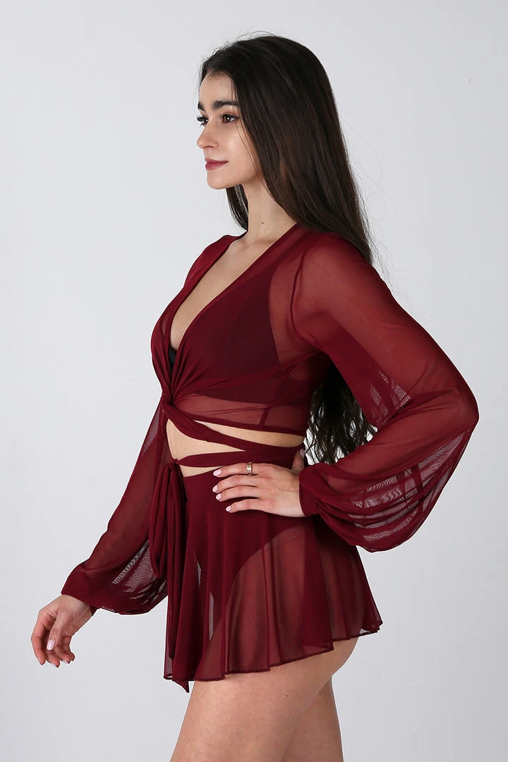 Coupon โ Back In Stock REV ACTIV Mesh Wrap Blouse - Wine ๐ 3 Back In Stock REV ACTIV Mesh Wrap Blouse - Wine