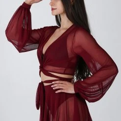 Coupon โ Back In Stock REV ACTIV Mesh Wrap Blouse - Wine ๐ 8 Back In Stock REV ACTIV Mesh Wrap Blouse - Wine